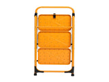 3-Step Steel Step Stool with Low Handrail - Ginger Yellow, Non-Slip & Foldable, Safe for Home 02539083