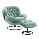 Accent chair TV Chair Living room Chair with Ottoman-TEAL W676P232281