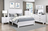 White Finish Full Size Panel Bed Wooden Bedroom Furniture 1pc, Bed in a Box B011P248608