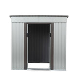 ZUN 4 x 6 Ft Outdoor Storage Shed, Patio Steel Metal Shed w/Lockable Sliding Doors, Vents, House for W2181P156873