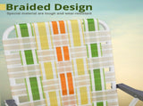 Set of 2 Webbed Folding Beach Chairs, Outdoor Patio Lawn Foldable Chairs for Camping Fishing Yard 34057801