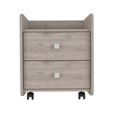 ZUN York Nightstand, Superior Top, Two Drawers, Four Casters B128P148846