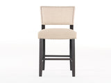 Barstools With rivet decoration set of 2 , wood Frame,fabric Sponge cushion and Upholstered N780P366607B