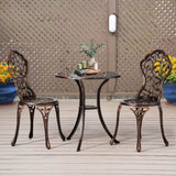 3 PCS Outdoor Bistro Set,Outdoor Patio Set, All-Weather Cast Aluminum Bistro Table Set for Backyard, 75089652