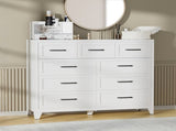 9-Drawer Tall Dresser, White Metal Storage Cabinet with Smooth Gliding Drawers, Space-Saving Chest T2398P498868