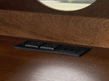 Mid Century Modern Fluted Nightstand with Charging Station USB Ports & Outlet Hole & 4 Solid Wood W1801P288512