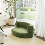 Shep 36" Curved Dog Sofa Bed Medium Moss Green Fleeced Teddy B2719P320242