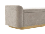 49" Bench with Storage, Storage Ottoman Bench with Safety Hinge, Gold Metal Base with wood frame, W2671P441836