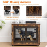 ZUN Dog Crate Furniture, Large Dog Kennel, 43"Wooden Pet Furniture with Pull-Out Tray, Home and Indoor W1212120270