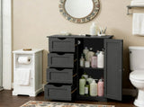 Black MDF with melamine veneer, 56*30*80cm, 4 drawers, 1 door, bathroom vanity 56634928