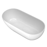 59" Freestanding Solid Surface Bathtub, Luxury Man-made Stone Resin Freestanding Soaking Bathtub W1573142950