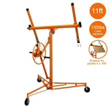 11FT Drywall Lifter Panel Hoist Jack Rolling Caster Construction Lockable 150lbs 98409586