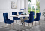 ZUN Contemporary Blue Color Flannelette 2pcs Side Chairs Button-Tufted Upholstered Dining Chairs B011P208975