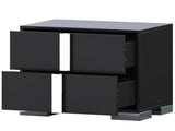 Elegant Nightstand with Metal Handle, Mirrored Bedside Table with 2 Drawers for Bedroom, Living 22446657