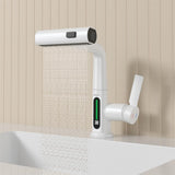 Pull-Out Lift LED Temperature Digital Display Bathroom Basin Faucet, Single Handle 360&deg Rotatable W1224125760