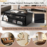 U-Can Modern Rectangle Coffee Table 4 Drawers and 2 Display Shelves, 47.2" Wood Coffee Table N724P286421B