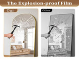 76"x 34" Arch-Top Oversized Full Length Mirror Metal Frame Freestading Floor Mirror, Gold 90210953