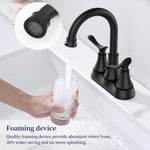 ZUN 2-Handle 4-Inch Matte Black Bathroom Faucet, Bathroom Vanity Sink Faucets with Pop-up Drain and 71309970