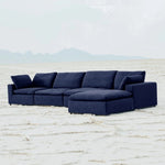 ZUN Living Room Modular Armless Sofa Couch, 1 Pc Fabric Upholstered Sectional Sofa with Soft Cushions, B011P237462