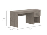 Berkeley 1-Shelf 2-Drawer Computer Desk Light Grey B06280020