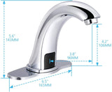Automatic Sensor Touchless Sink Faucet with Deck Plate, Chrome Vanity Faucets, Hands Free DSAT620CH