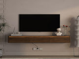 Floating TV Stand, Wall Mounted TV Shelf with Led Lights & Power Outlet,High Gloss TV Cabinet for 62728944