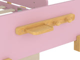 Twin Size Platform Bed with Storage Drawers, Solid Wood Beds Frame with Bed Guardrail, Small Shelf, W1580P373242