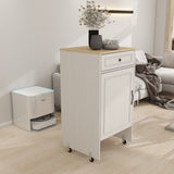 Robot Vacuum Stand Cabinet with Wheels, Sweeping Robot Storage Rack with Doors and Drawers, Side W282P296230