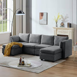 Modular Sectional Sofa with Storage, U Shaped Sectional Couch for Living Room, Convertible Sofa with 18210035