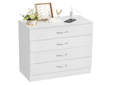 PB Wood Simple 4-Drawer Nightstand Dresser with USB Ports & Outlet, White 52546422