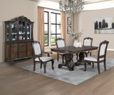 2pc Arm Chairs Beautifully Detailed Frames Luxurious Upholstery Coffee Brown Solid Wood Dining B2741P369414