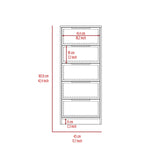 ZUN Cannon 5-Drawer Rectangle Dresser Black Wengue and Light Oak B06280494