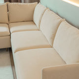 90.9"Modular L-shaped corner sofa, movable chaise facing left/right, 89386592