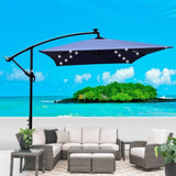 ZUN Rectangle 2x3M Outdoor Patio Solar Powered LED Lighted Sun Shade Market Waterproof 6 Ribs W656127031