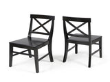 Roshan Farmhouse Acacia Wood Dining Chairs, Black 62888.00BLK