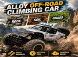 2026 2 Batteries 112 Silver Rock Crawler Rechargeable Off Road Truck 4WD , Metal Shell LED 61910726