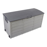 ZUN 75gal 260L Outdoor Garden Plastic Storage Deck Box Chest Tools Cushions Toys Lockable Seat 10663967