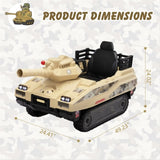 ZUN Ride On Tank 24V Thunder Tank Car with Fighting Cannon and Rotating Turret, Remote Control, Lights, W2181P156872