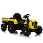 ZUN Ride on Tractor with Trailer,12V Battery Powered Electric Tractor Toy w/Remote Control,electric car 75043347