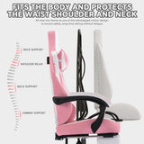 Gaming Chair with Footrest, High Back Gaming Chairs PVC Leather Ergonomic Gamer Chair with W2367P288676
