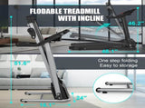 Compact Folding Treadmill for Home - 2.5HP Quiet Brushless Motor, 3-Level Incline, 7.5 MPH, Shock 77102736