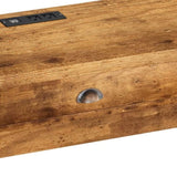 3-Drawer Long Dining Table Set with Power Outlets, Bar Kitchen Table Set with Circular PU Stools, W757134229