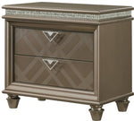ZUN Contemporary 1pc Cristal Glam 2-Drawer Storage Nightstand End Table with Faux Crystals Unique Look ESFCRMB7800-2