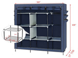 69" High-leg Non-woven Fabric Assembled Cloth Wardrobe Dark Blue 48617432