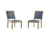French Country Dining Chairs Elegant Cane Backrest & Upholstered Seats with Fluted Legs N767P263677D