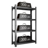 4-Tier Adjustable Metal Shelf, For Garage, Shed, Supermarket, Living Room, Multi-Purpose 05707315