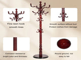 Freestanding Wooden Coat Rack, Vintage Natural Birch Wood Coat Tree with Hooks, Sturdy Hall Tree for 80740315