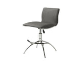Modern Barstool Texture Leatherette/Chrome Adjustable Height In Gray Color B091119812