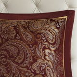 12 Piece Comforter Set with Cotton Bed Sheets Red King B035128827