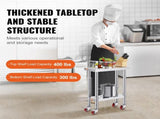 Stainless Steel Work Table 12 x 24 x 34 Inch, 700 lbs Capacity, Mobile Design with Adjustable 25184559